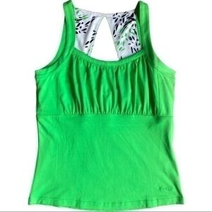 NWT Bolle tank top size medium, built in shelf bra, vibrant bright green